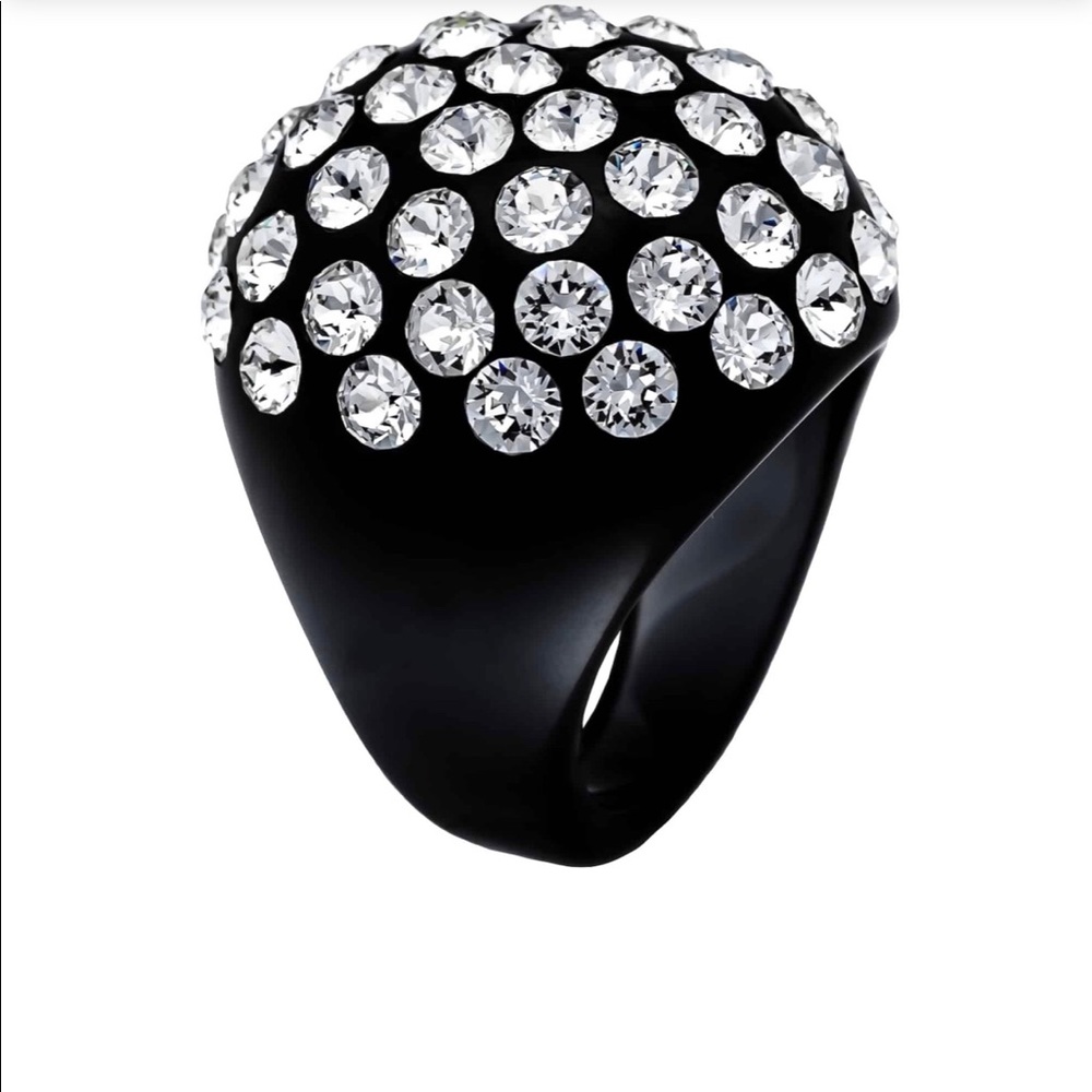 Black Acrylic Domed Ring